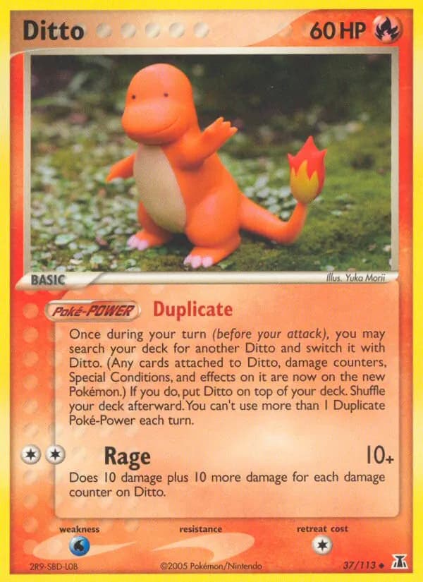 Fire-type Ditto illustrated by Yuka Morii from Delta Species