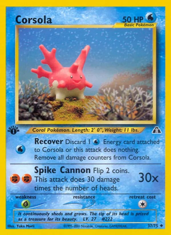 Corsola illustrated by Yuka Morii from Neo Discovery