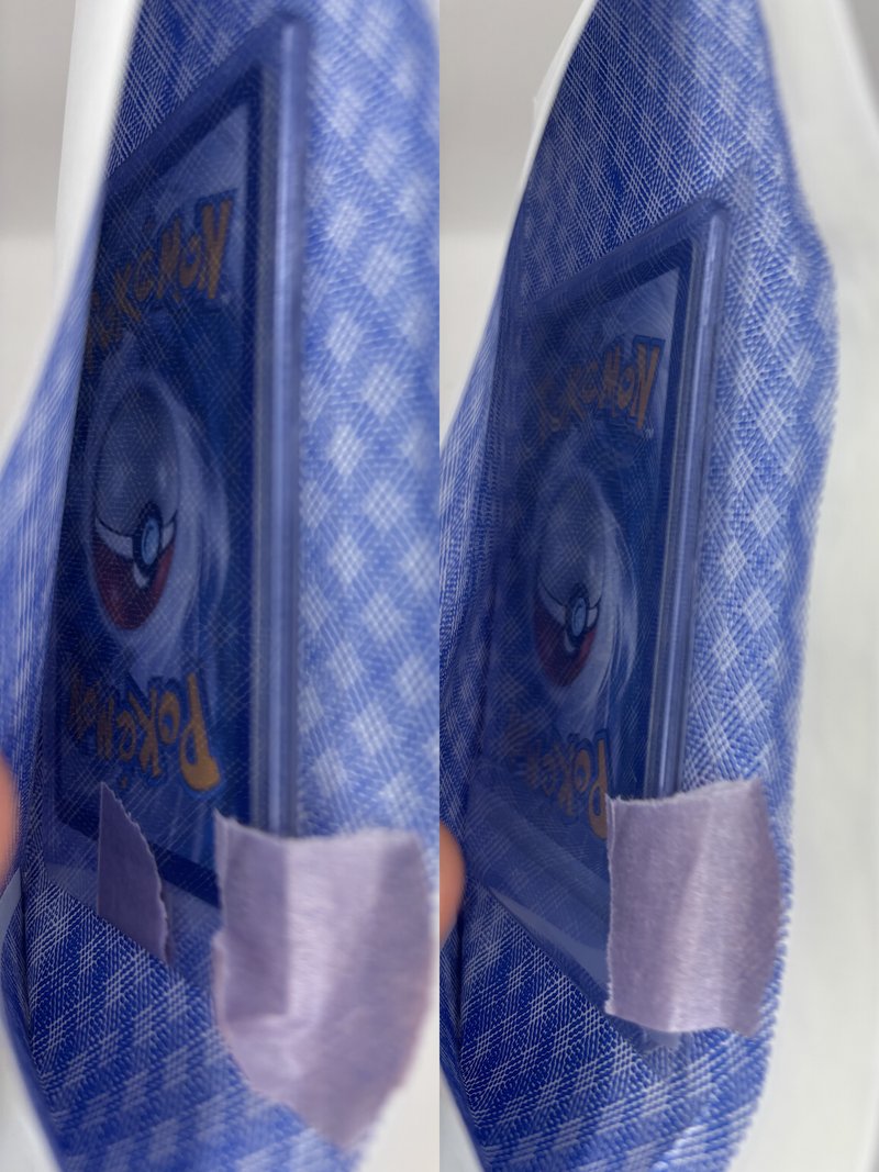 Secured card placed inside the envelope